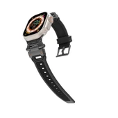 Zore Apple ile uyumlu Watch 7 45mm KRD-108 Metal Başlıklı Silikon Kordon - 5