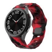 Zore Galaxy ile uyumlu Watch 5 Pro 45mm KRD-116 20mm Futbol Desenli Spor Tasarımlı Silikon Kordon - 1
