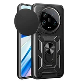 Zore Xiaomi ile uyumlu Mi 14 Ultra Kılıf Magnetik Standlı Kamera Korumalı Sürgülü Vega Kapak - 9