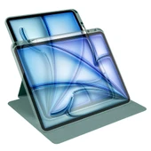 Zore Apple ile uyumlu iPad Air 13 2024 Kılıf Termik Kalem Bölmeli Dönebilen Standlı Kılıf thumbnail 6