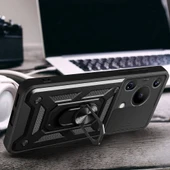 Zore Huawei ile uyumlu Pura 70 Ultra Kılıf Magnetik Standlı Kamera Korumalı Sürgülü Vega Kapak - 6