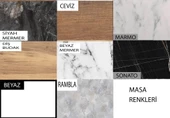 Açılır 60x100 Cm Mini Silva Marmo Masa  4 Adet Sude Sandalye Takım - 2