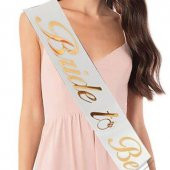 Bride To Be Altın Yaldızlı Beyaz Kuşak - 1