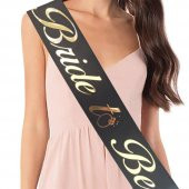 Bride To Be Gold Yaldızlı Siyah Kuşak - 1
