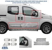 Citroen Nemo 3'lü Krom Set Yan Kapı Çıtası+Kapı Kolu+ Ayna Kapağı Paslanmaz Çelik thumbnail 1