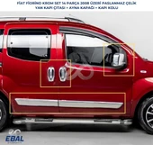 Fiat Fiorino 3'lü Krom Set Yan Kapı Çıtası+Kapı Kolu+ Ayna Kapağı Paslanmaz Çelik thumbnail 1