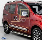 Fiat Fiorino 3'lü Krom Set Yan Kapı Çıtası+Kapı Kolu+ Ayna Kapağı Paslanmaz Çelik thumbnail 2