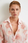 Organze Desenli Tül Gömlek Pembe thumbnail 4