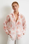 Organze Desenli Tül Gömlek Pembe thumbnail 3