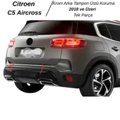 Citroen C5 Aircross Krom Arka Tampon Üstü Koruma 2018> Paslanmaz Çelik - 1