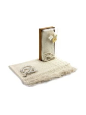 Mevlid Hediye Seti - Tesbihli - Şal Örtülü - Krem Renk thumbnail 1