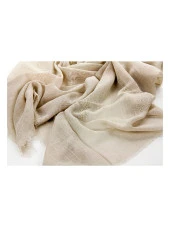 Flamlı Kare Pamuklu Örtü  - K.Krem thumbnail 2