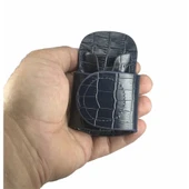 Hakiki Deri Stetoskop Tutucu Organizer Holder Kroko Lacivert thumbnail 8