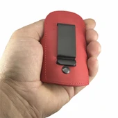 Hakiki Deri Stetoskop Tutucu Organizer Holder Kırmızı thumbnail 11