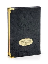 Kuranı Kerim - Kadife Kaplı - İsme Özel Plakalı - Mealli  - Orta Boy - Siyah thumbnail 1