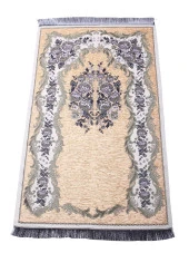 Lüks Gülce Şönil Seccade - 0260 - Krem Renk thumbnail 1