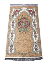 Lüks Gülce Şönil Seccade - 0260 - Sarı Renk thumbnail 1