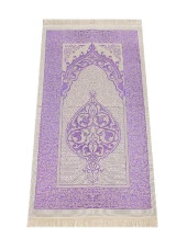 Lüks Açık Renk Osmanlı Tafta Seccade - 0210 - Lila Renk thumbnail 1