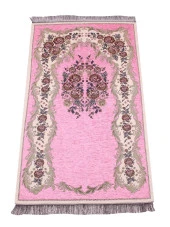 Lüks Gülce Şönil Seccade - 0260 - Pembe Renk thumbnail 1