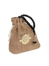 Hediyelik Tesbih - İsim Baskılı - Jüt Kumaş Keseli - 99'lu - Mevlid Hediyeliği thumbnail 1