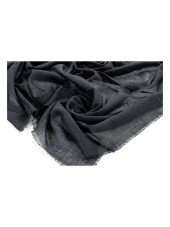 Flamlı Kare Pamuklu Örtü  - Siyah thumbnail 2