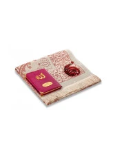Şantuk Kumaş Kaplı Yasin Kitabı - Çanta Boy - İsme Özel Plakalı - Seccadeli - Tesbihli - Keseli - Bordo Renk - Mevlid Hediyeliği thumbnail 3