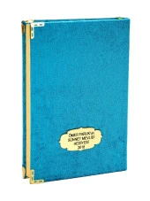 Kuranı Kerim - Kadife Kaplı - İsme Özel Plakalı - Sade Arapça - Orta Boy - Mavi thumbnail 1