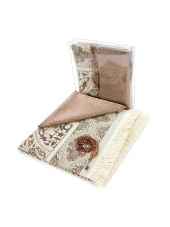 Anneler Gününe Özel Kutulu Set Seccade Örtü Tesbih Kahverengi thumbnail 1