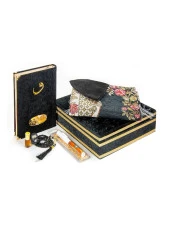 Kuranı Kerim - Özel Kadife Kaplı Sandık - İsim Baskılı - Dini Hediyelik Set thumbnail 1