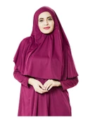 Tek Parça Namaz Elbisesi - Fuşya- 5015  ve  Seccade  ve  Zikirmatik - Üçlü Takım thumbnail 5