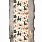 Sonbahar Serisi Krem Taban Ağaçlar ve Evler Ranır- Runner 45 x 140 cm - 1