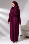 Tek Parça Namaz Elbisesi - Fuşya - 5015 - 7