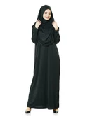 Tek Parça Namaz Elbisesi - Siyah - 5015  ve  Seccade  ve  Zikirmatik - Üçlü Takım thumbnail 3