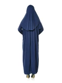 Tek Parça Namaz Elbisesi - Lacivert - 5015  ve  Seccade  ve  Zikirmatik - Üçlü Takım thumbnail 2