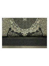 Ekonomik Osmanlı Tafta Seccade - 0150 - Siyah thumbnail 3