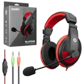 SNOPY SN-4488 Kablolu Oyuncu Kulak Üstü Kulaklık 3.5mm Jack Mikrofonlu - 1