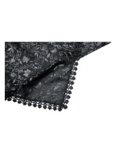 Fistolu Kare Pamuklu Örtü  - Siyah thumbnail 2