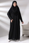 Tek Parça Namaz Elbisesi - Siyah - 5015 - 6