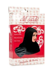 Boneli Hazır Başörtü Takımı Siyah -1154 thumbnail 1