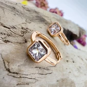 Tek Taş Çelik Küpe - 1