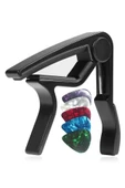 Lastvoice LCT-90BK Gitar Capo Metal Kapo Kaliteli 5 Adet Pena Hediye thumbnail 1