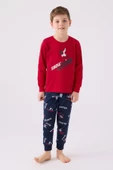 Rolypoly Erkek Çocuk Garson Uzun Kol Kırmızı Pijama Takım 3437 - 1
