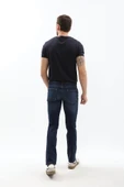 Erkek Dizi Yırtık Slim Fit Boya Detay Jean Pantolon - 5