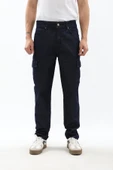 Erkek Kargo Cepli Lacivert Jean Pantolon - 6