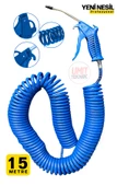 15 Metre Hava Tabancası Yeni Nesil  Spiral Hava Hortumu Kompresör Hava Tabancası Set-15 METRE thumbnail 1