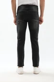 Erkek Slim Fit Yırtık Detay Antrasit Jean Pantolon - 8