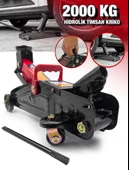 2 TON Profesyonel Yüksek Kalite 2 Ton Arabalı Tekerlekli Hidrolik Kriko Plastik Taşıma Çantalı Kriko - 3