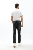 Erkek Slim Fit Yırtık Detay Antrasit Jean Pantolon - 5