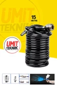 15 Metre Kompresör Spiral Hava Hortumu 8 Mm Hava Tabancası Recor Set Jak Takım - 3