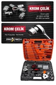 Profesyonel  Mekanik Krom Çelik  Premium Kalite 121 Parça Lokma Takımı 1/2-1/4-3/8 Full Set - 5